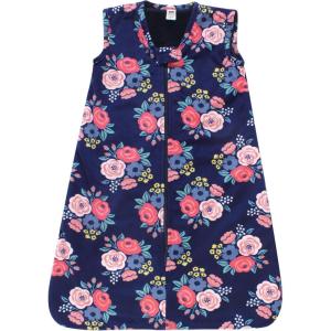 imageHudson Baby Unisex Baby Plush Faux Fur Sleeping Bag Wearable BlanketNavy Bold Floral