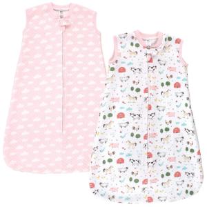 imageHudson Baby Unisex Baby Premium Quilted Sleeveless Sleeping Bag and Wearable Blanket Boy Farm Animals 1824 MonthsGirl Farm Animals