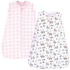 imageHudson Baby Unisex Baby Premium Quilted Sleeveless Sleeping Bag and Wearable Blanket Boy Farm Animals 1824 MonthsWinter Forest 2pack