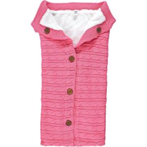 imageHudson Baby Unisex Baby Sherpa Knitted Baby Lounge Stroller Wrap Sack Light Blue One SizeAzalea Pink