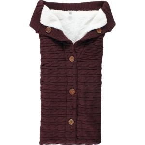 imageHudson Baby Unisex Baby Sherpa Knitted Baby Lounge Stroller Wrap Sack Light Blue One SizeBurgundy