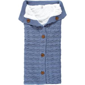 imageHudson Baby Unisex Baby Sherpa Knitted Baby Lounge Stroller Wrap Sack Light Blue One SizeCoronet Blue