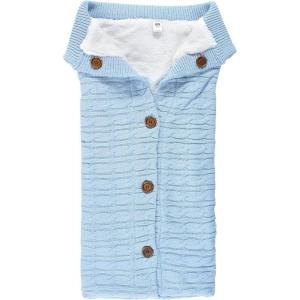 imageHudson Baby Unisex Baby Sherpa Knitted Baby Lounge Stroller Wrap Sack Light Blue One SizeLight Blue