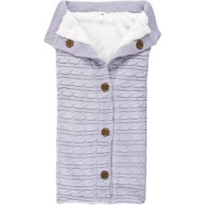imageHudson Baby Unisex Baby Sherpa Knitted Baby Lounge Stroller Wrap Sack Light Blue One SizeLilac