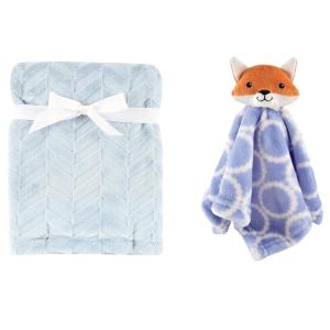 imagePlush Blanket with Security BlanketHerringboneBlue Fox
