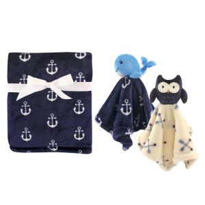 imagePlush Blanket with Security Blankets 2PackBoy WhaleBoy Owl