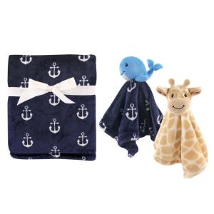 imagePlush Blanket with Security Blankets 2PackBoy WhaleGiraffe