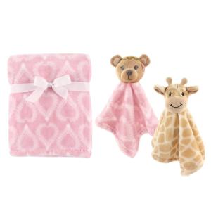 imagePlush Blanket with Security Blankets 2PackGirl BearGiraffe