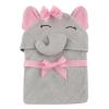 imageHudson Baby Unisex Baby Cotton Animal Face Hooded Towels Pretty Elephant ampamp Bear Girl One Size