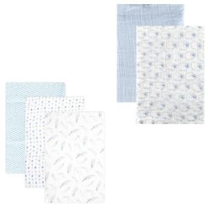 imageMuslin Swaddle Blanket 5PackBlue SheepBlue Feather