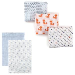 imageMuslin Swaddle Blanket 5PackBlue SheepBlue Foxes