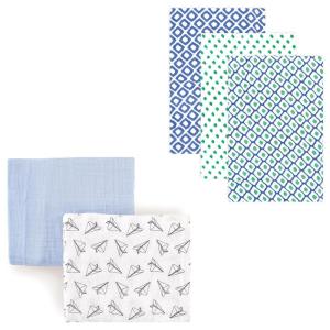 imageMuslin Swaddle Blanket 5PackPaper AirplaneBlue Green