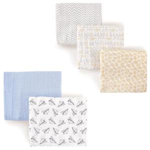imageMuslin Swaddle Blanket 5PackPaper AirplaneUnisex Elephant