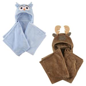 imagePlush Hooded Blanket 2PackBlue OwlMoose