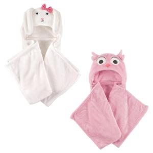 imagePlush Hooded Blanket 2PackBunnyPink Owl