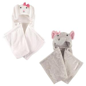 imagePlush Hooded Blanket 2PackBunnyPretty Elephant