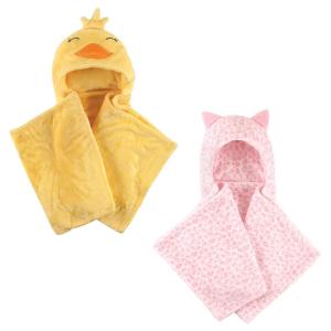 imagePlush Hooded Blanket 2PackDuckLeopard