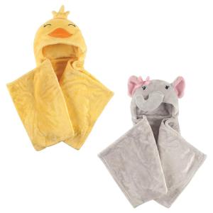 imagePlush Hooded Blanket 2PackDuckPretty Elephant