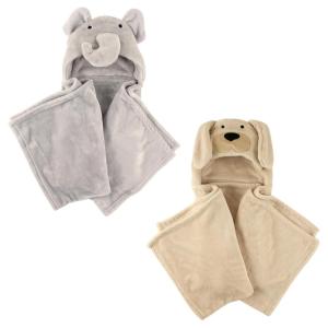 imagePlush Hooded Blanket 2PackElephantDog