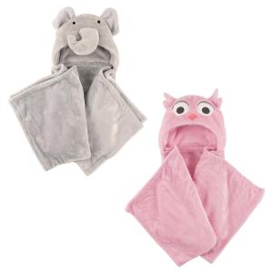 imagePlush Hooded Blanket 2PackElephantPink Owl
