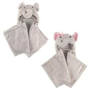 imagePlush Hooded Blanket 2PackElephantPretty Elephant