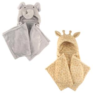 imagePlush Hooded Blanket 2PackGiraffeElephant