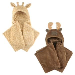 imagePlush Hooded Blanket 2PackGiraffeMoose