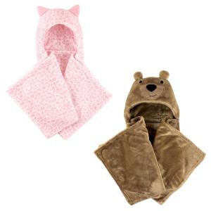 imagePlush Hooded Blanket 2PackLeopardBear