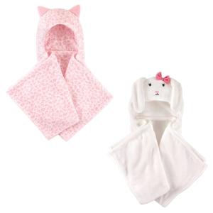 imagePlush Hooded Blanket 2PackLeopardBunny