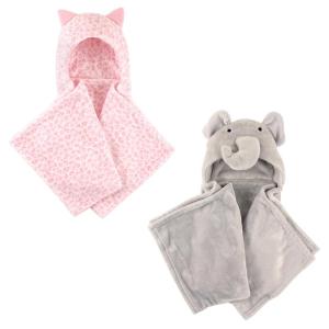 imagePlush Hooded Blanket 2PackLeopardElephant