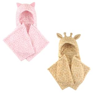 imagePlush Hooded Blanket 2PackLeopardGiraffe
