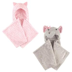 imagePlush Hooded Blanket 2PackLeopardPretty Elephant