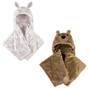 imagePlush Hooded Blanket 2PackZebraBear