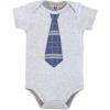 imageHudson Baby Unisex Thermal Preemie Layette Set 4pc Long Sleeve Outfit Sage DinosaurPlaid Necktie