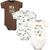 imageHudson Baby Unisex Baby Cotton Bodysuits Dinosaur Adventures 3Pack 03 Months