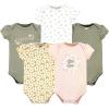imageHudson Baby Unisex Baby Cotton Bodysuits Sage Floral Wreath 5 Pack 69 Months