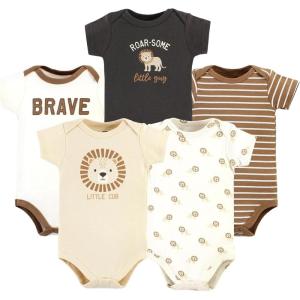 imageHudson Baby Unisex Thermal Preemie Layette Set 4pc Long Sleeve Outfit Sage DinosaurBrave Lion