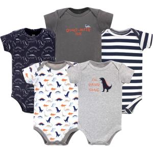 imageHudson Baby Unisex Thermal Preemie Layette Set 4pc Long Sleeve Outfit Sage DinosaurDinosaur