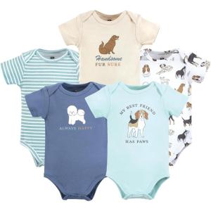 imageHudson Baby Unisex Thermal Preemie Layette Set 4pc Long Sleeve Outfit Sage DinosaurDogs