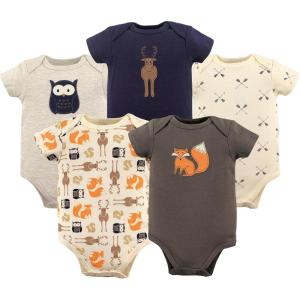 imageHudson Baby Unisex Thermal Preemie Layette Set 4pc Long Sleeve Outfit Sage DinosaurForest