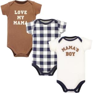 imageHudson Home Collection Baby Shawl Collar Plush RobeBrown Navy Mamas Boy