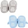imageHudson Baby BabyGirls Animal Fleece Booties 2Pack SocksBlue Elephant Hippo