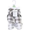 imageHudson Baby BabyGirls Animal Fleece Booties 2Pack SocksCharcoal Gray White Plaid