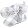 imageHudson Baby BabyGirls Animal Fleece Booties 2Pack SocksCharcoal Gray White Plaid