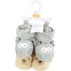 imageHudson Baby BabyGirls Animal Fleece Booties 2Pack SocksGray Owl Bear