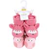 imageHudson Baby BabyGirls Animal Fleece Booties 2Pack SocksPink Owl Fox