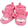 imageHudson Baby BabyGirls Animal Fleece Booties 2Pack SocksPink Owl Fox