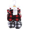 imageHudson Baby BabyGirls Animal Fleece Booties 2Pack SocksRed Black White Plaid