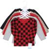 imageHudson Baby Unisex Baby Thermal Long Sleeve Tees 5pkBuffalo PlaidLeopard