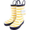 imageHudson Baby UnisexChild Rain BootYellow Navy Stripe